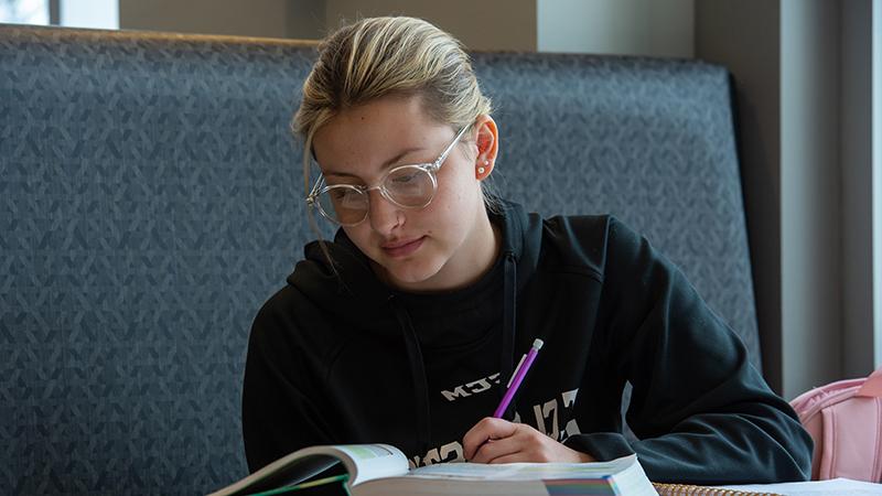 Student studying