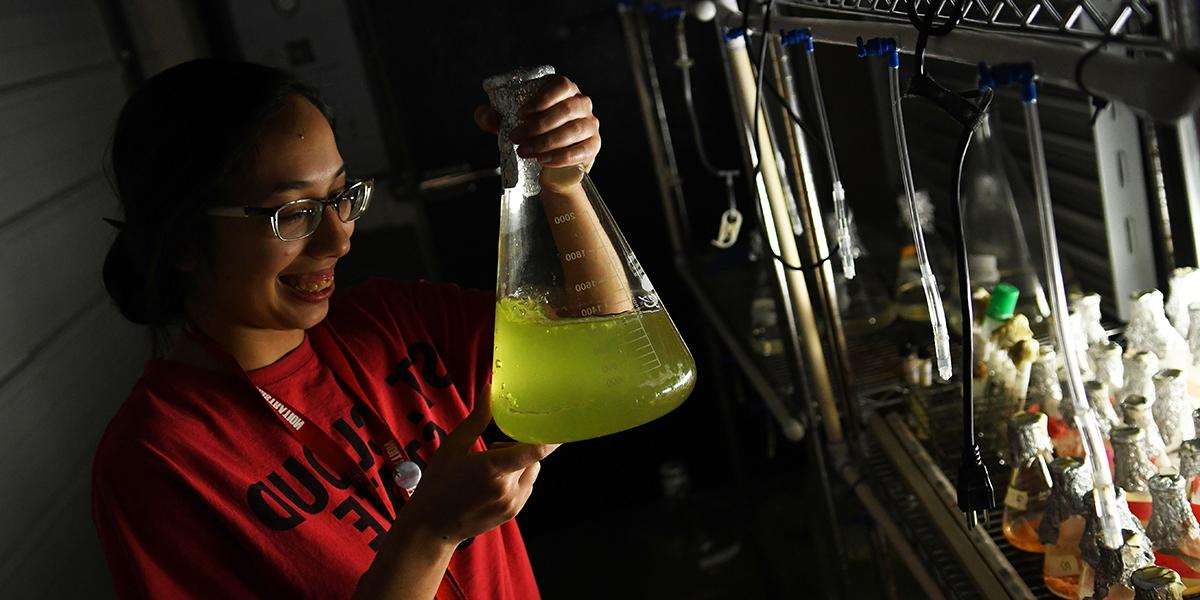 Student in chemistry lab