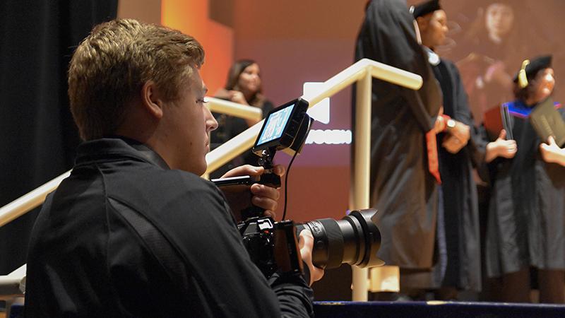 Camera person at commencement